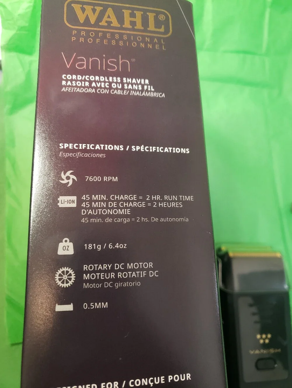 Wahl Black Vanish Electric Shaver - Excellent Used Condition.